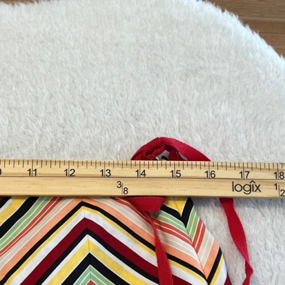 Ann Taylor Loft Womens Red Multicolor Chevron Stripe Retro Flared Skirt Size 8 - Picture 6 of 7